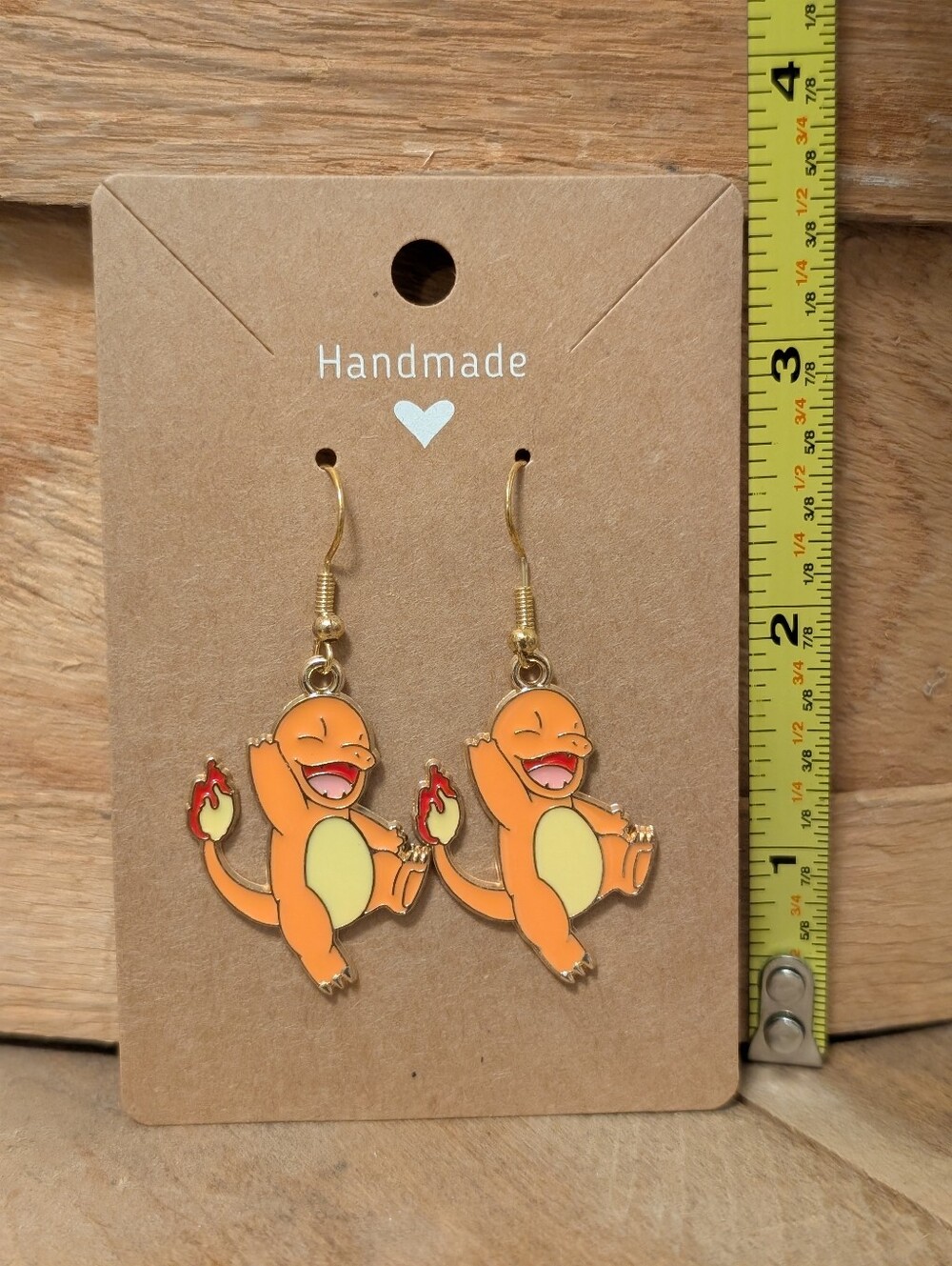 Anime Pokemon Charmander Enamel Metal Earrings NEW